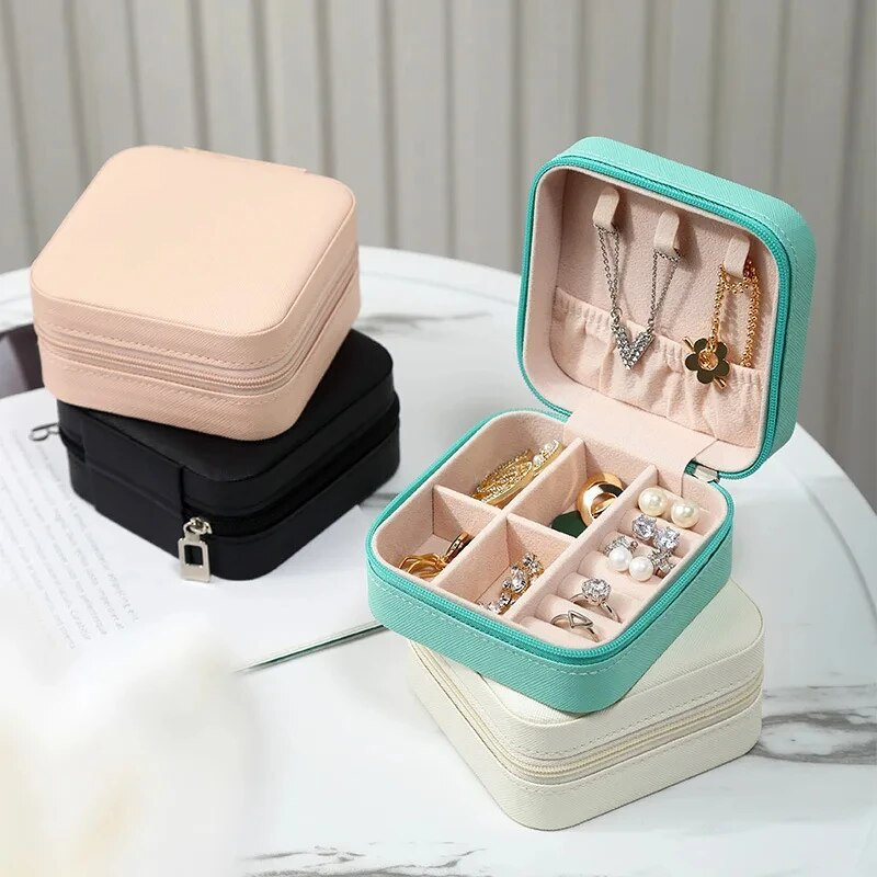 Jewellery Box For Girls | Jewellery Organizer with Zipper In Low Price | Ear Rings & Necklace & Bracelets Holder | Small Jewelry Box Vanity Hanger Stand Velvet